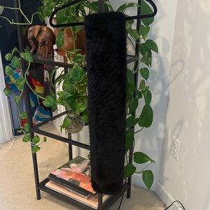 Whistles Black Faux Fur Shawl Scarf